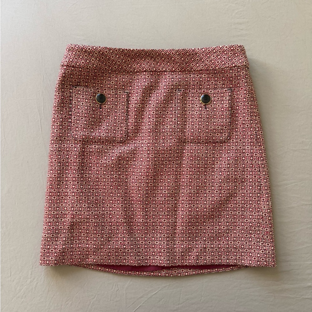 LOFT Pink Patterned Mini Skirt